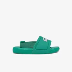 Image of Lacoste Infants' L.30 Synthetic Slides Size 8 UK Kids Green & White