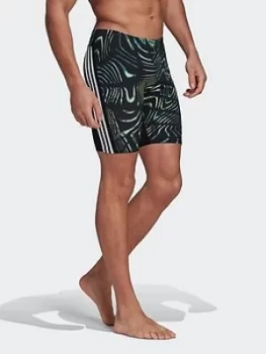 Image of adidas Graphic Souleaf Swim Jammers, Black Size M Men