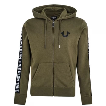 Image of True Religion Tape Logo Zip Hoodie - Kalamata