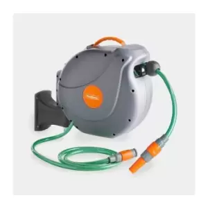 Image of VonHaus Hose Reel - 20m Wall Mounted Hose Reel for Garden - Retractable Hose Reel Auto Rewind - Includes Wall Fixings - 180° Pivot
