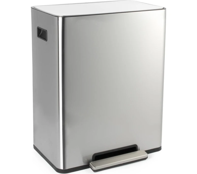 Image of SALTER BW14807 60-litre Rectangular Bin - Silver 5054061632446