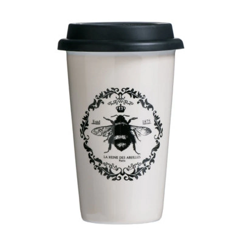 Image of Premier Housewares Queen Bee Travel Mug Cream