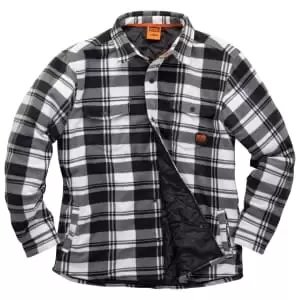 Image of Scruffs Worker Padded Checked Black & White Shirt - Size L