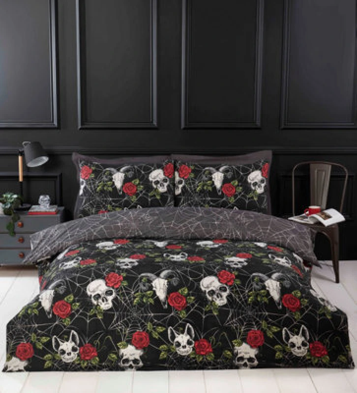 Image of Rapport Home Skulls & Roses Mf Duvet Set King Multi