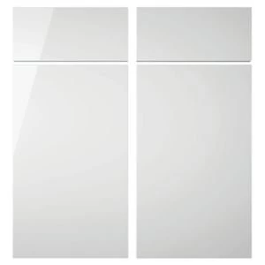 Image of IT Kitchens Santini Gloss White Slab Corner base drawer line door W925mm Set of 2