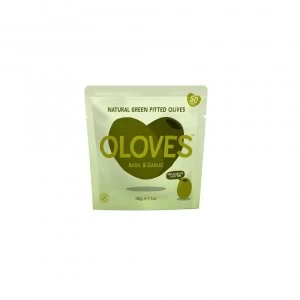 Image of Oloves Pitted Basil & Garlic Green Olives Snack 30g x 10