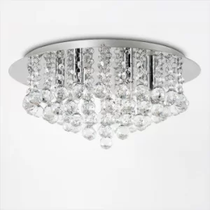 Image of Excalibur Large K9 Glass Ceiling Fitting in Chrome