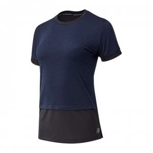 Image of New Balance Impact Run Hybrid Running T-Shirt - Eclipse Heather
