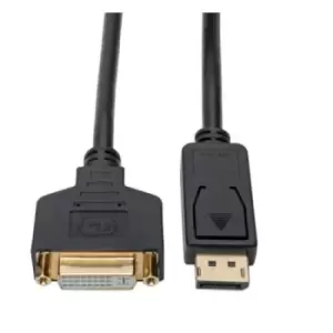 Image of Tripp Lite P134-001-GC DisplayPort to DVI Adapter Video Converter Black (M/F) 1 ft. (0.31 m)