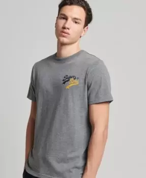 Image of Superdry Mens Vintage Logo Source T-Shirt Grey / Rich Charcoal Marl - Size: S