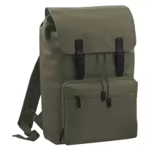 Image of Bagbase Heritage Laptop Backpack Bag (Up To 17" Laptop) (Pack of 2) (One Size) (Olive/Black)