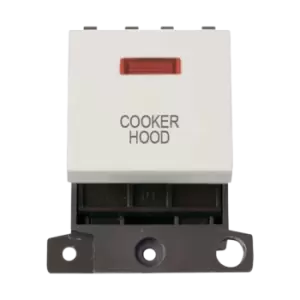 Image of Click Scolmore MiniGrid 20A Double-Pole Ingot & Neon Cooker Hood Switch White - MD023PW-CH