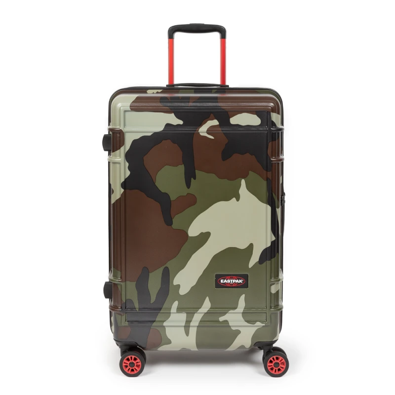 Image of Eastpak Medium Trolley Spinner Suitcase - Resist'r Zip Medium Trolley Spinner Suitcase - Resist'r Zip - 68.5(h) x44.5(w) x 27(d) cm - Camo - Ek0a5blp1