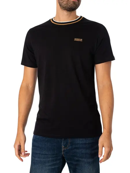 Image of Barbour International Buxton Tipped T-Shirt Black XXL
