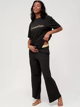 Image of Calvin Klein Embossed Icon Sleep Set - Black/Gold, Size XS, Women