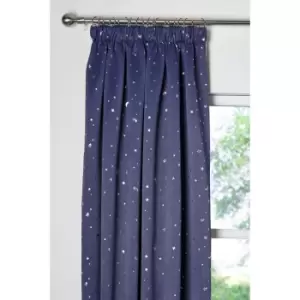 Image of Moon and Stars Lined Thermal Blackout Pencil Pleat Curtains
