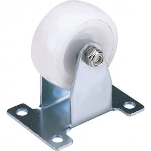 Image of Draper Fixed Plate Fixing Nylon Wheeled Castor 50mm
