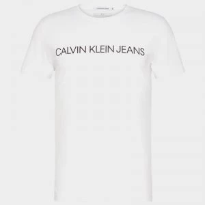 Image of CK Jeans Mens Core Institutional Logo T-Shirt - Bright White - L