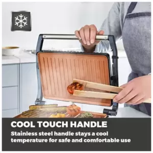 Image of Tower T27009COP Cerasure Copper 4 Portion Health Grill Panini Press