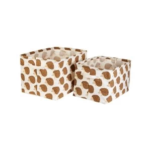 Image of Sass & Belle Woodland Hedgehog (Set of 2) Canvas Storage Baskets