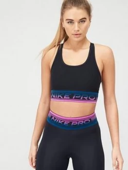 Image of Nike Medium Control Mesh Bra - Black, Size L, Women