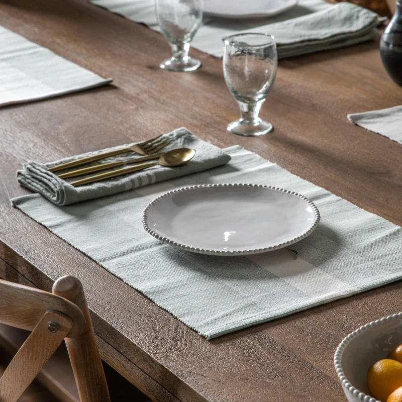 Image of Side Plate Set: 4 X 22Cm X 20Cm Organic Bead Plates, Ceramic