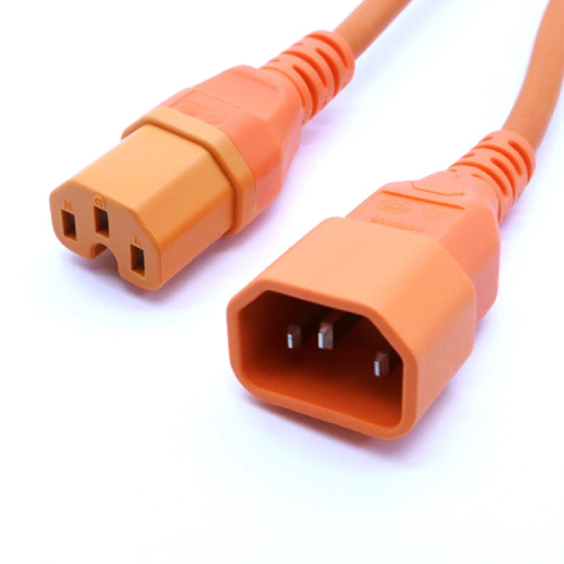 Image of Cablenet 2m IEC C14 - IEC C15 Hot Condition Orange H05RR-F 1.0mm Power