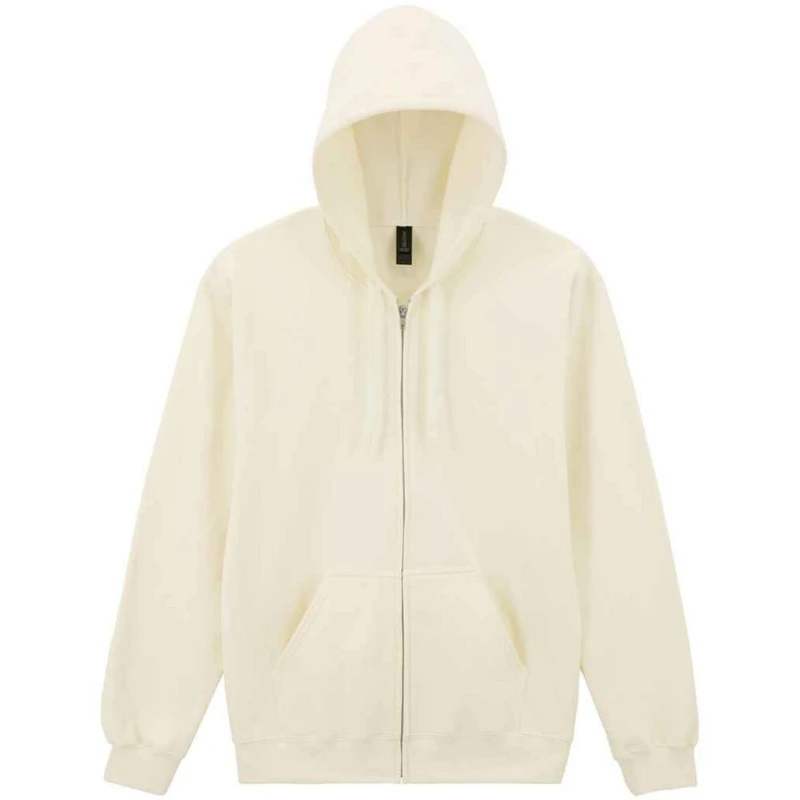 Image of Gildan Mens Softstyle Midweight Full Zip Hoodie in Off-White Size: Small Off-White Male S