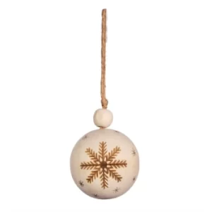 Image of Large Snowflake Wooden Bauble