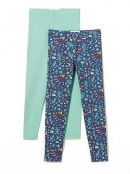 Image of Fatface Girls Woodland Floral 2 Pack Legging - Navy