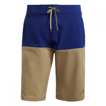 Image of adidas Knee-Length Colorblock Board Shorts Mens - Black / Grey Six