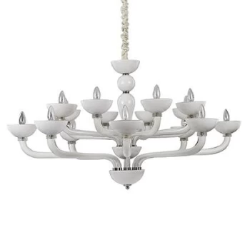 Image of Casanova 16 Light Chandelier White Finish, E14