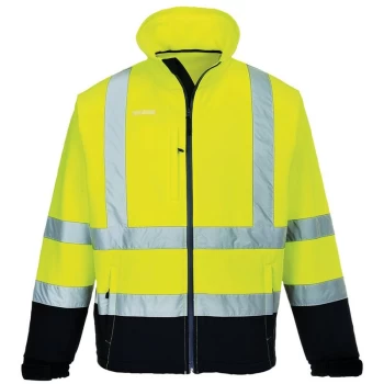 Image of Portwest - S425YNRS - sz S Hi-Vis Contrast Softshell (3L) - Yellow/Navy