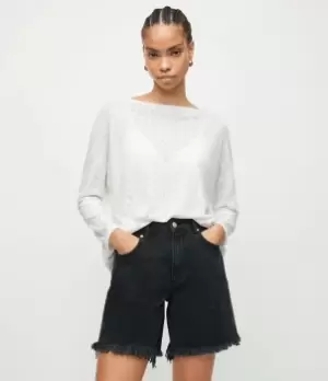 Image of AllSaints Womens Devore Rita T-Shirt, White, Size: XS