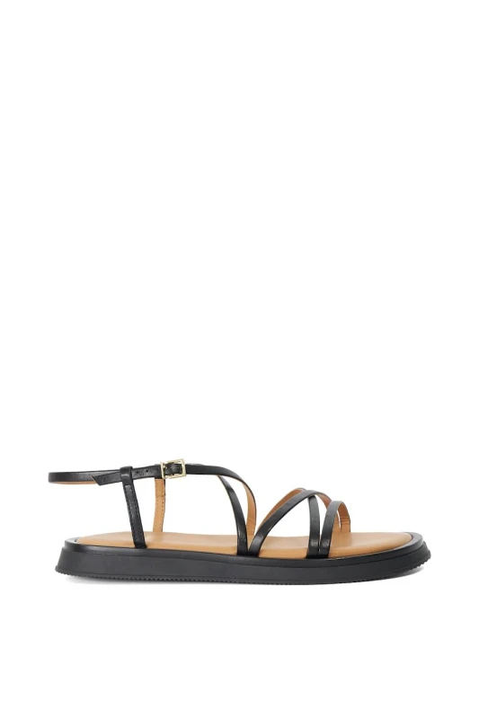 Image of Dune London Womens 'Laia' Leather Sandals in Black Size: 3 Black Female 3