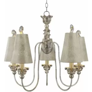 Image of Loops - 5 Bulb Chandelier Hanging Pendant LIght Silver and Gold LED E27 60W Bulb