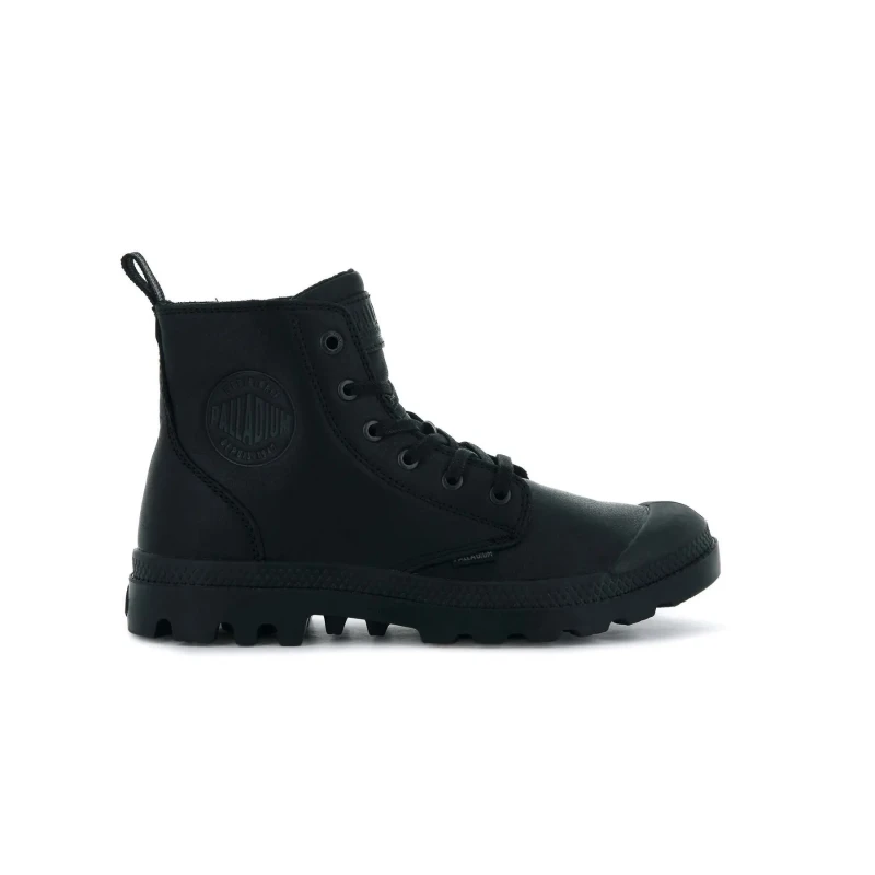 Image of Palladium Zipped leather boots Palladium Pampa Hi Ess Noir Unisex 46