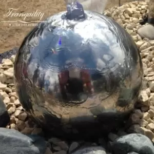 Image of Tranquility Water Features - 20cms Stainless Steel Sphere Mains Powered Water Feature