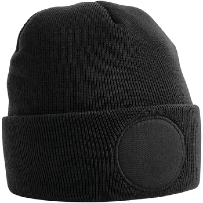 Image of Beechfield Beechfield Men Patch Beanie in Black One Size Male 5063425111527