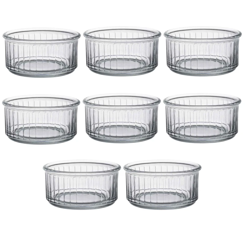 Image of Duralex Oven Chef Glass Ramekins for Creme Brulee, Desserts - 10cm - Pack of 8 Clear
