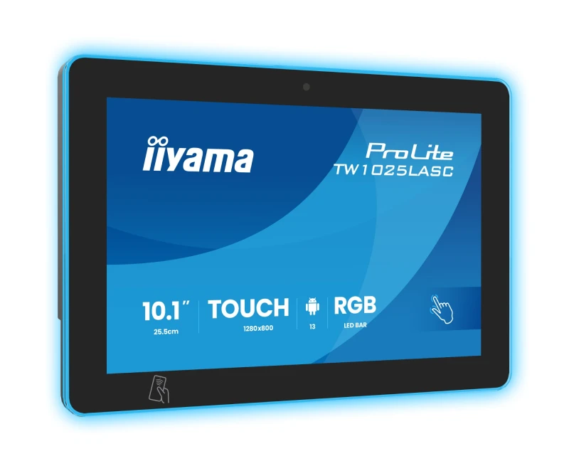 Image of iiyama iiyama ProLite TW1025LASC-B3PNR computer monitor 25.6cm (10.1") 1280 x 800 pixels WXGA LED Touch Screen Multi-user Black TW1025LASC-B3PNR
