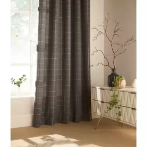 Image of Furn Ellis Ringtop Eyelet Curtains (229 x 183 cm) (Grey)