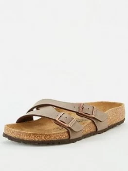 Image of Birkenstock Yao Strappy Slide Flat Sandal - Mocha