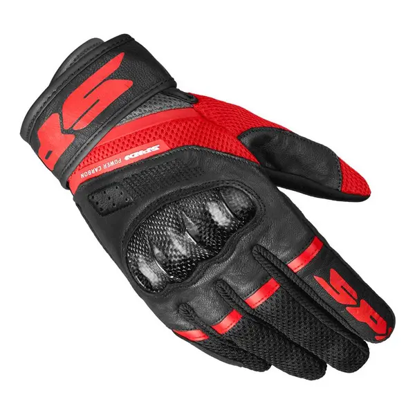 Image of Spidi Power Carbon Gloves Red Size L