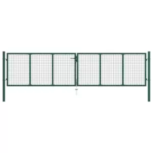 Image of Vidaxl Mesh Garden Gate Steel 400X125cm Green