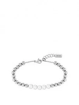Image of Boss Beads Stainless Steel Chain Bracelet With Ceramic Beads