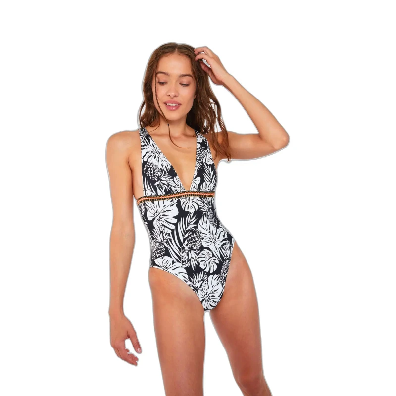 Image of banana moon Womens 1 Piece swimsuit Banana Moon Odalis Palmbree Noir Female M