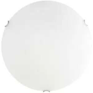 Image of Netlighting Merano Dearborn 30cm Flush Ceiling Light Satinated White Glass Chrom
