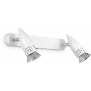Image of White wall light ALFA 2 bulbs