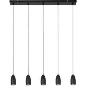 Image of Lucide Evora Modern Pendant light - Ø10cm - 5xGU10 - Black